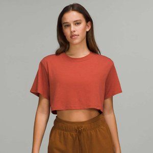 LULULEMON All Yours Cropped T-Shirt Red Rock {OO42}